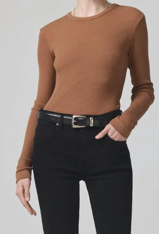 Bina Crewneck Top In Honey