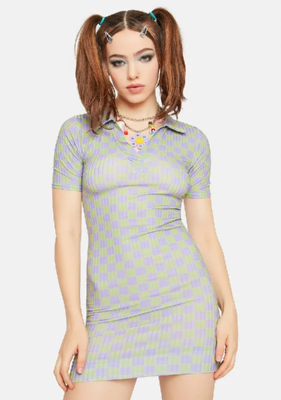 Checkerboard Polo Dress