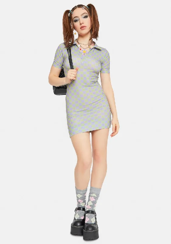 Checkerboard Polo Dress