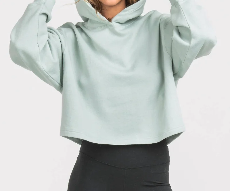 Cropped Gym Class Hoodie In Moon Mist