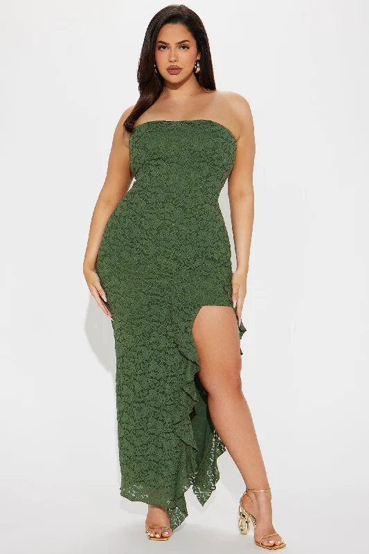 Elizabeth Lace Maxi Dress - Olive