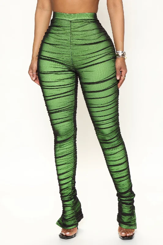 Game Changer Ruched Mesh Legging - Lime