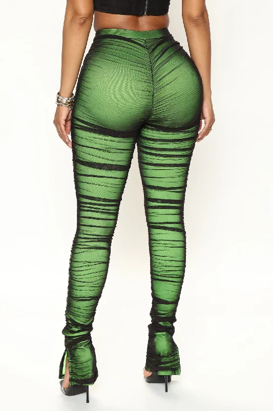 Game Changer Ruched Mesh Legging - Lime