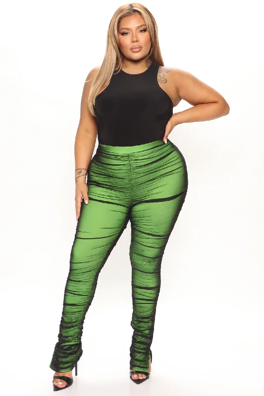 Game Changer Ruched Mesh Legging - Lime