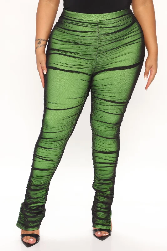 Game Changer Ruched Mesh Legging - Lime