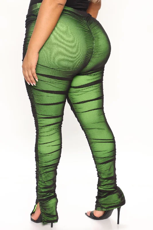 Game Changer Ruched Mesh Legging - Lime