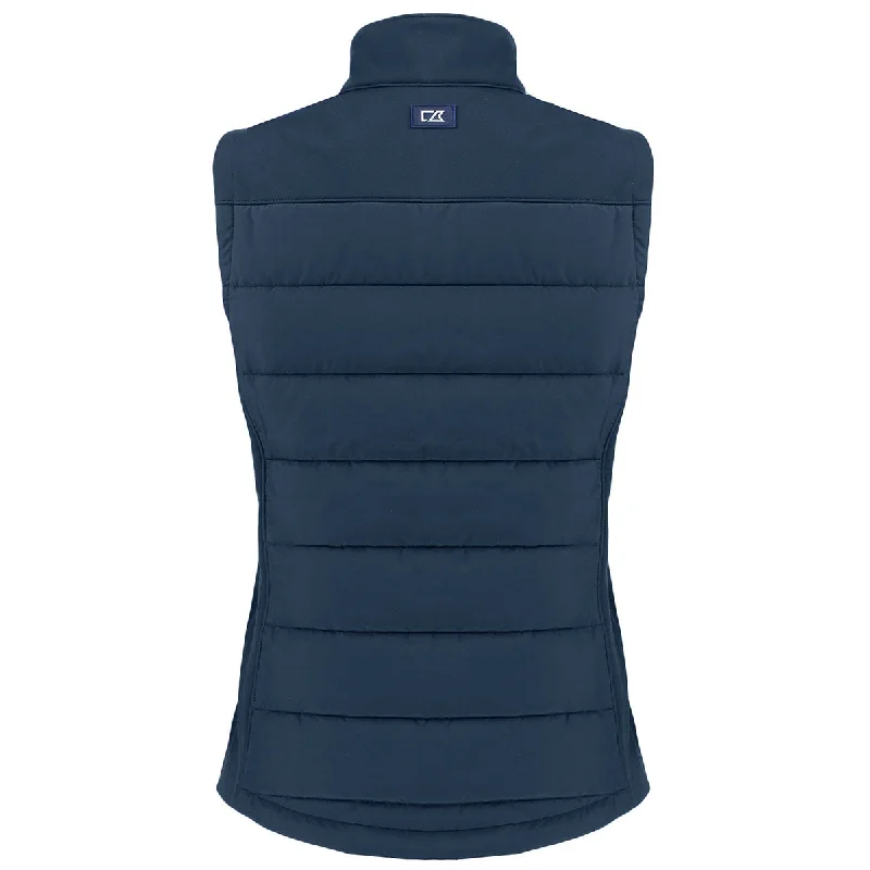 Cutter & Buck Women's Navy Blue Evoke Hybrid Eco Softshell Recycled Full Zip Vest