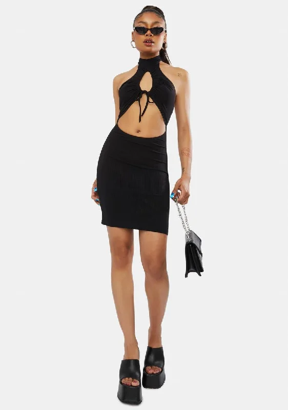 Living The Dream Cut Out Halter Dress