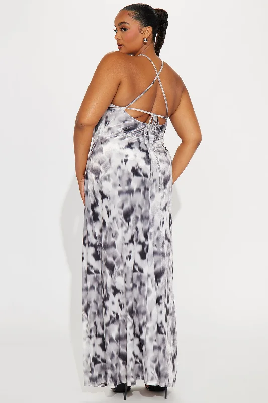 Luna Velvet Maxi Dress - Black/combo