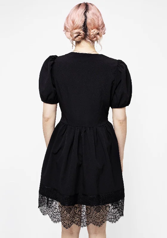 Mortuary Lace Button Up Mini Dress