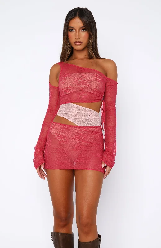 No One Else Lace Mini Dress Pink