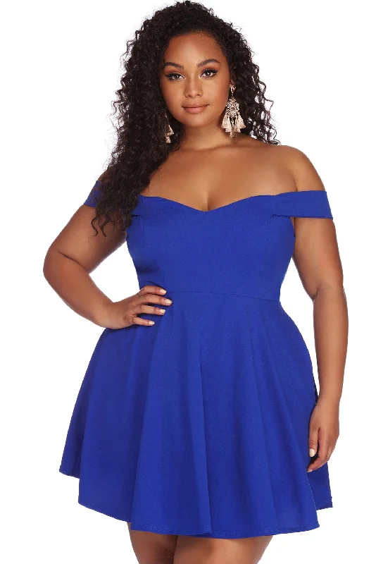 Plus Charming Sweetheart Skater Dress