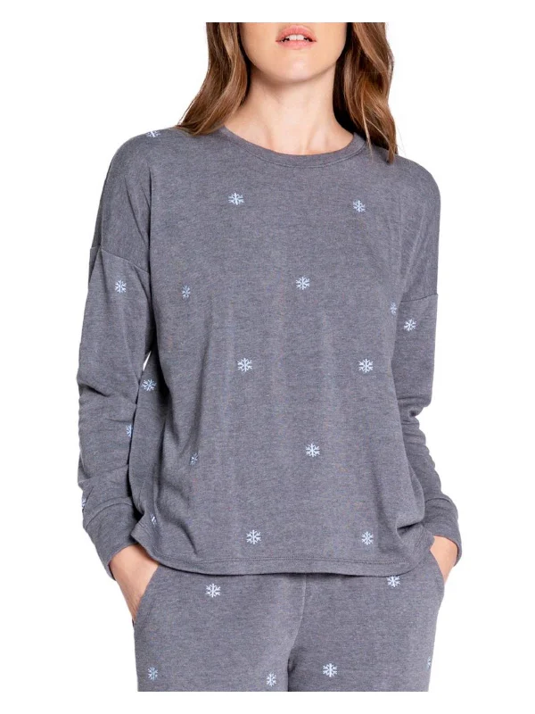 Womens Snowflakes Crewneck Sweatshirt