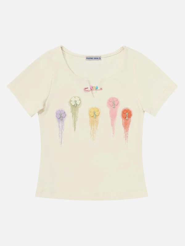 Aelfric Eden Embroidery Flower Pin Tee