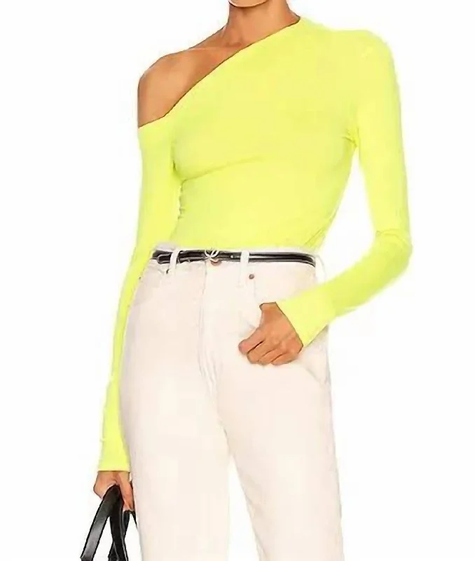 Angled Exposed-Shoulder L/s In Citron