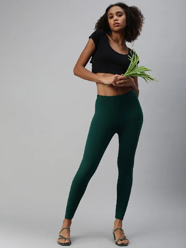 Ankle Leggings-Bottle Green