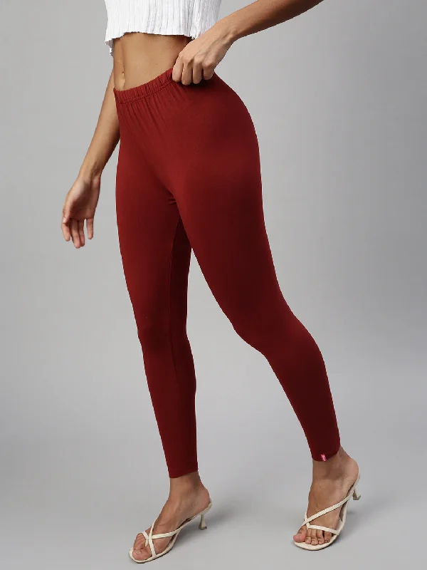 Ankle Leggings-Cherry Brown