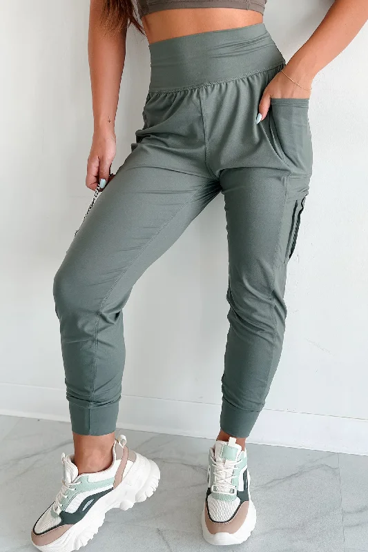 Bestie For The Restie Butter Soft Side Pocket Joggers (Sage)