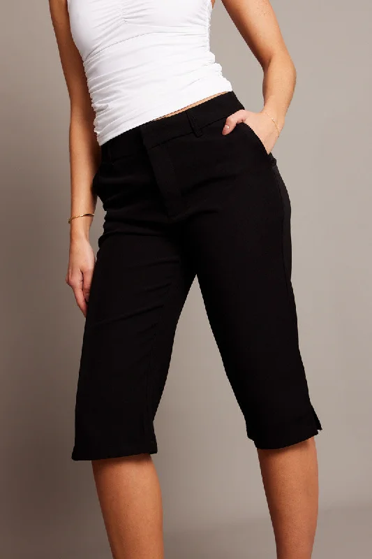 Black Capri Pants Mid Rise