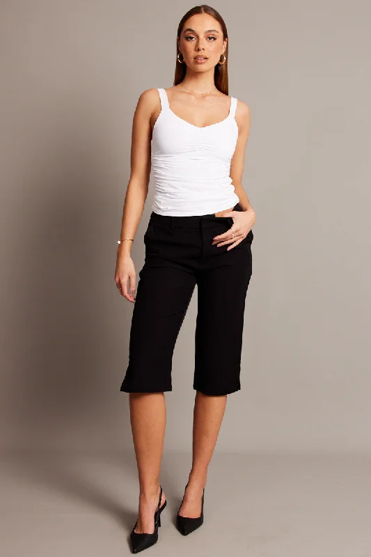 Black Capri Pants Mid Rise