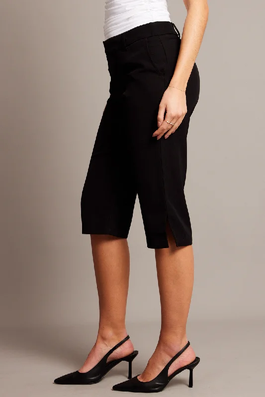 Black Capri Pants Mid Rise