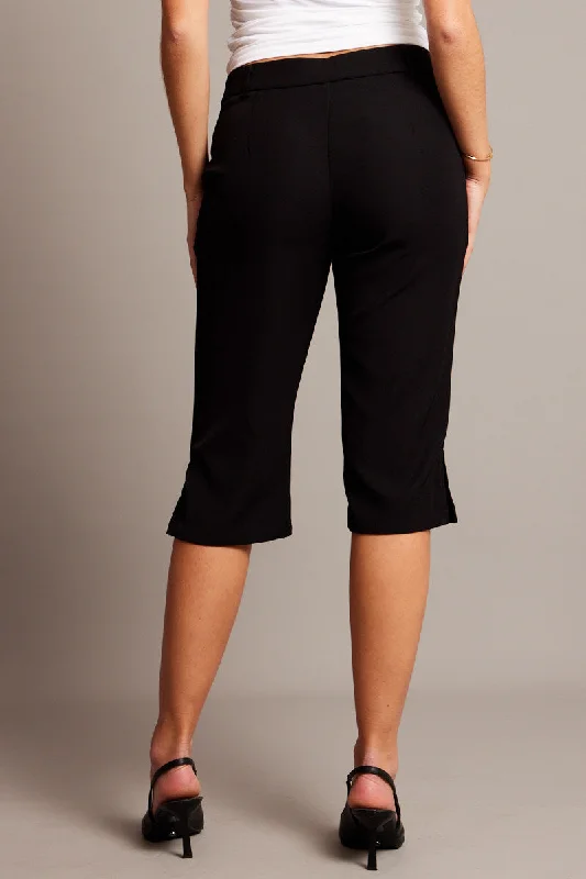 Black Capri Pants Mid Rise