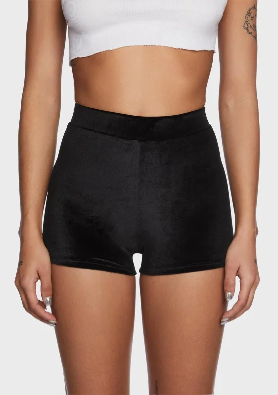 Covet Me Velvet High Waist Shorts