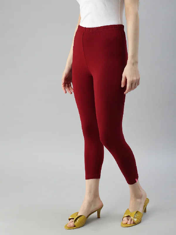 Cuff Length Leggings-Frenchwine