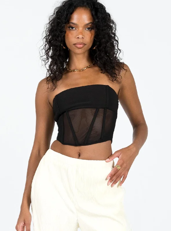 Elin Strapless Top Black