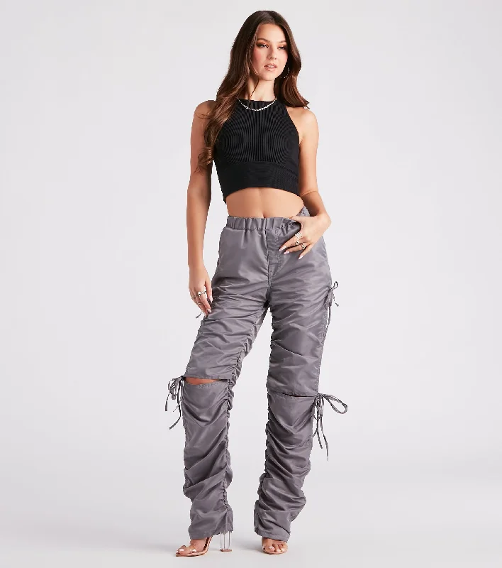 Finish Line High-Rise Knee Slit Joggers