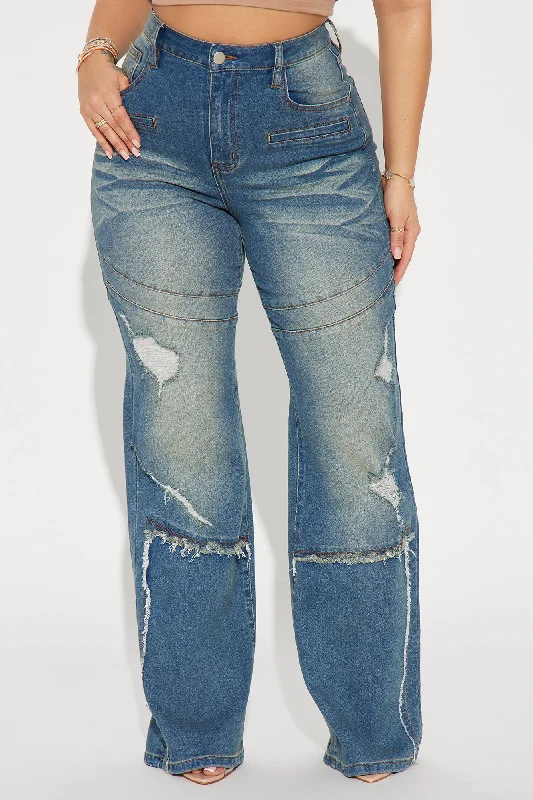 Gave My All Tinted Straight Leg Jeans - Medium Wash