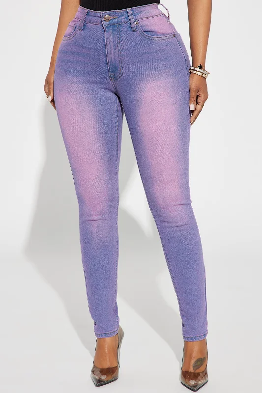 Hampton Tinted High Stretch Skinny Jeans - Purple