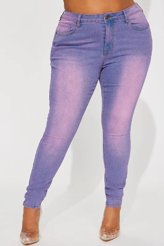 Hampton Tinted High Stretch Skinny Jeans - Purple