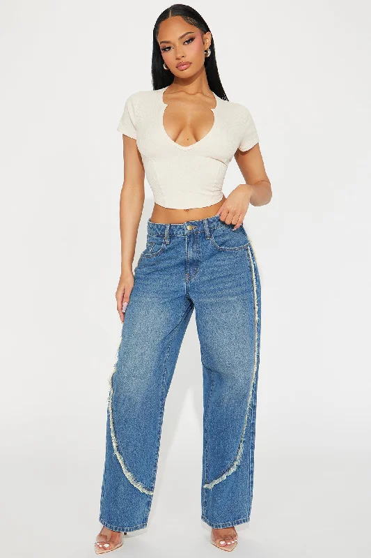 Handle With Care Straight Leg Jeans - Dark Wash