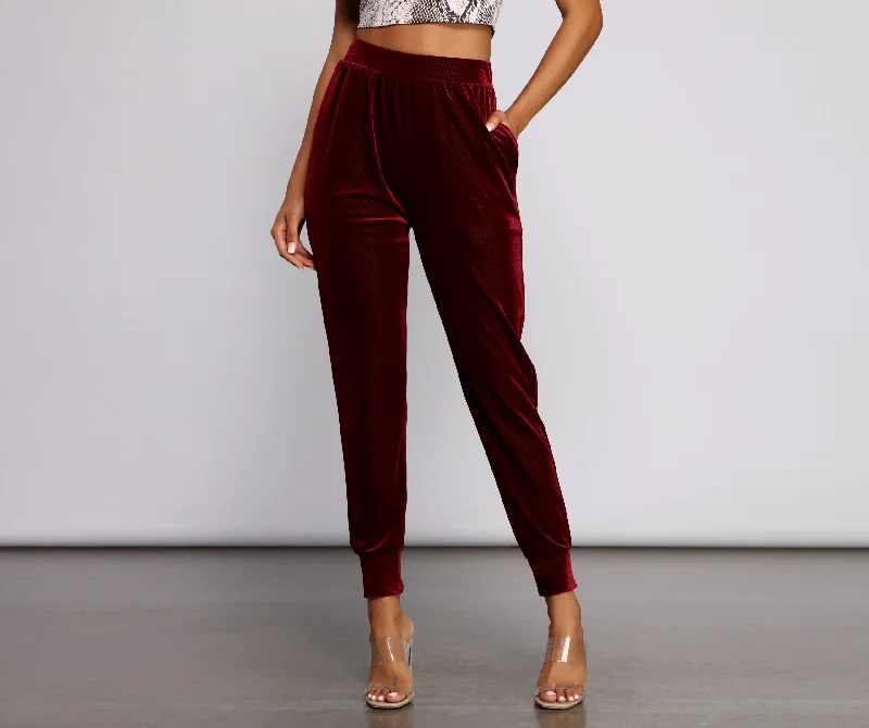 High Waist Luxe Velvet Pants