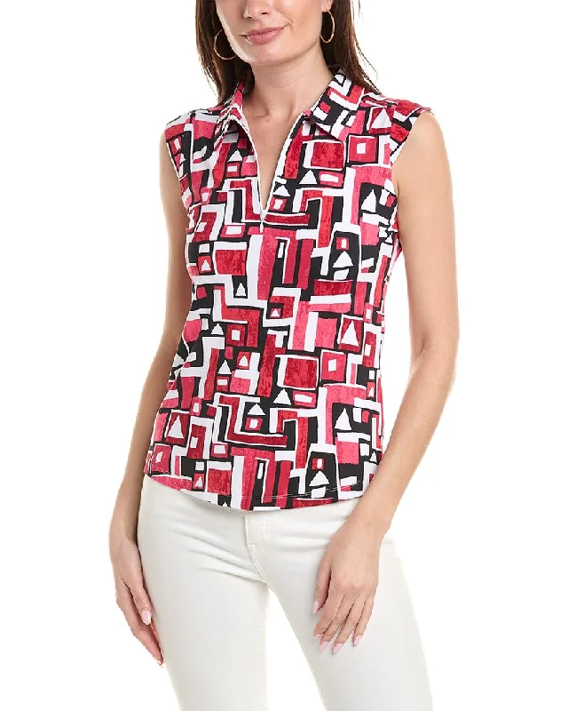 IBKUL Jennifer Print Sleeveless Polo Shirt