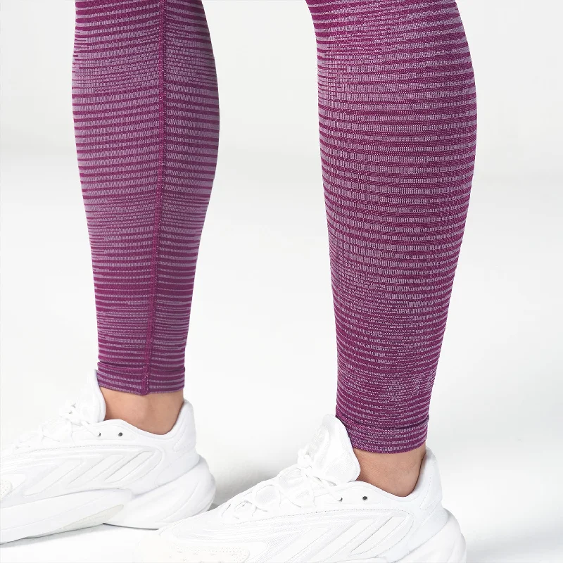 Infinity Stripe Seamless Leggings - Dark Purple