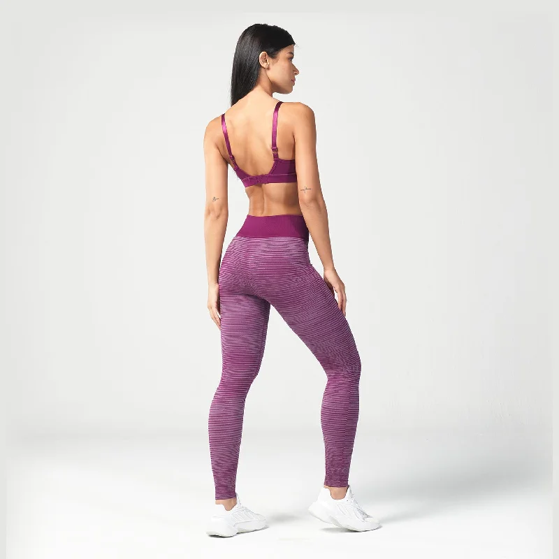 Infinity Stripe Seamless Leggings - Dark Purple