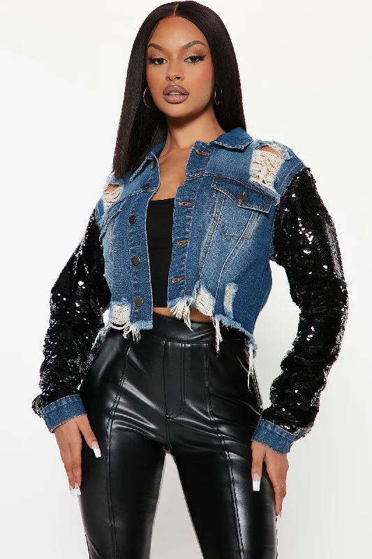 Life Of The Party Denim Jacket - Dark Wash