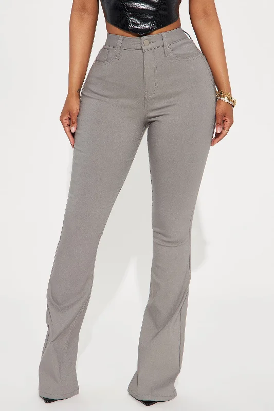 Mind Your Own Business Flare Pant - Grey