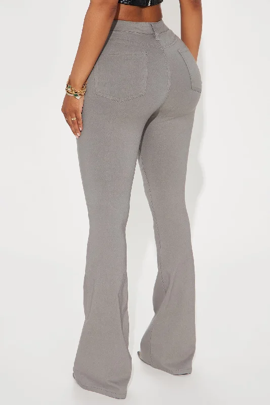 Mind Your Own Business Flare Pant - Grey