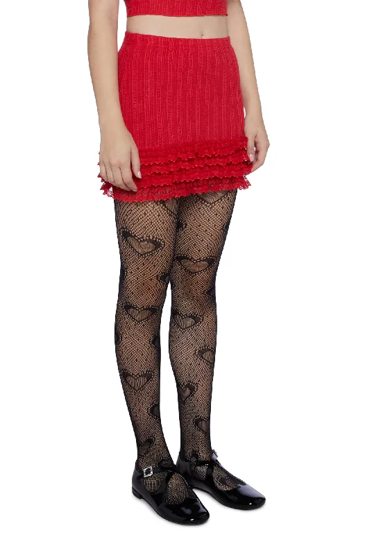 Mistletoe Moves Mini Skirt- Red