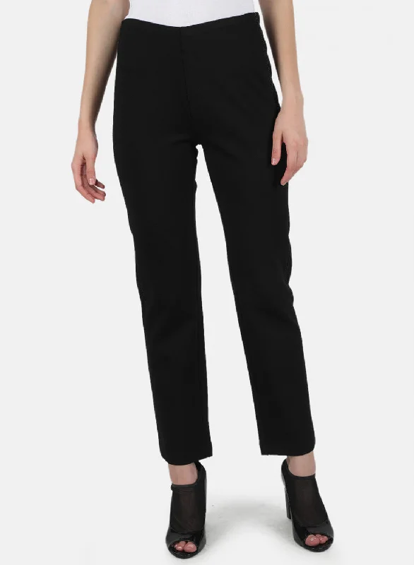 Women Black Plain Jegging