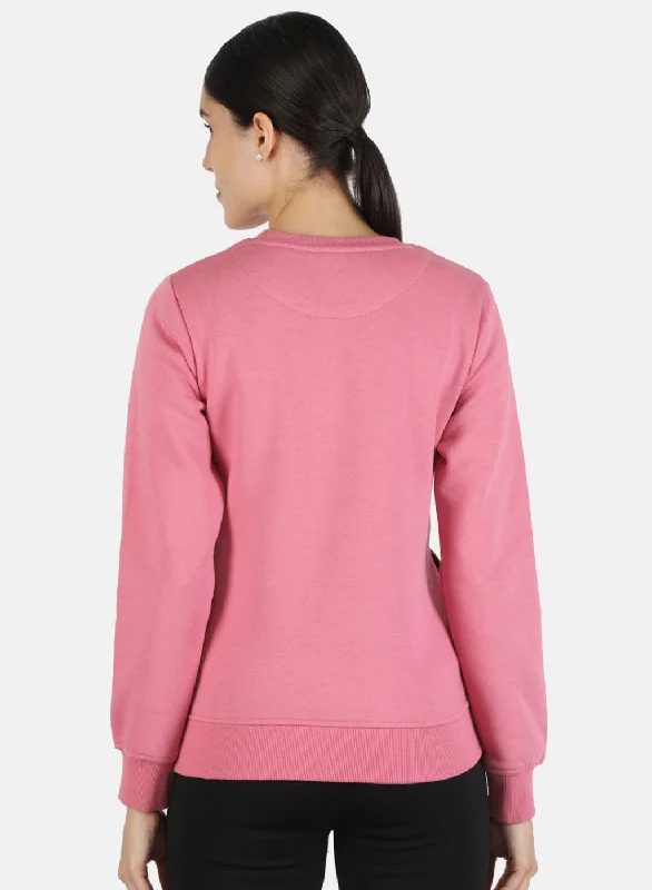 Women Pink Embroidered Sweatshirt