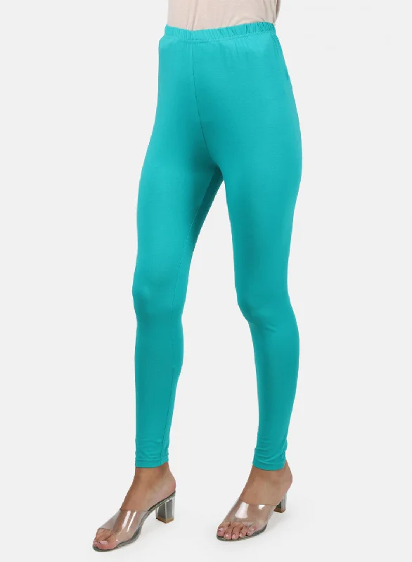 Womens Blue Plain Legging