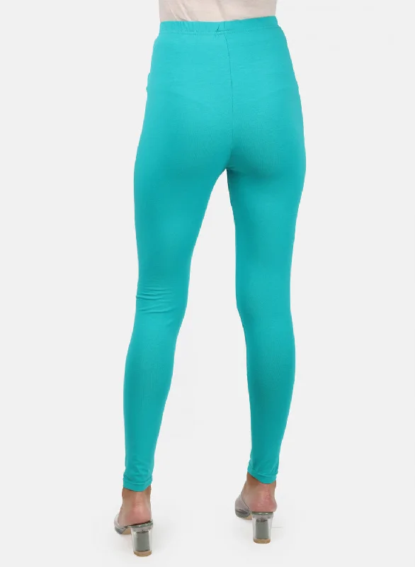 Womens Blue Plain Legging