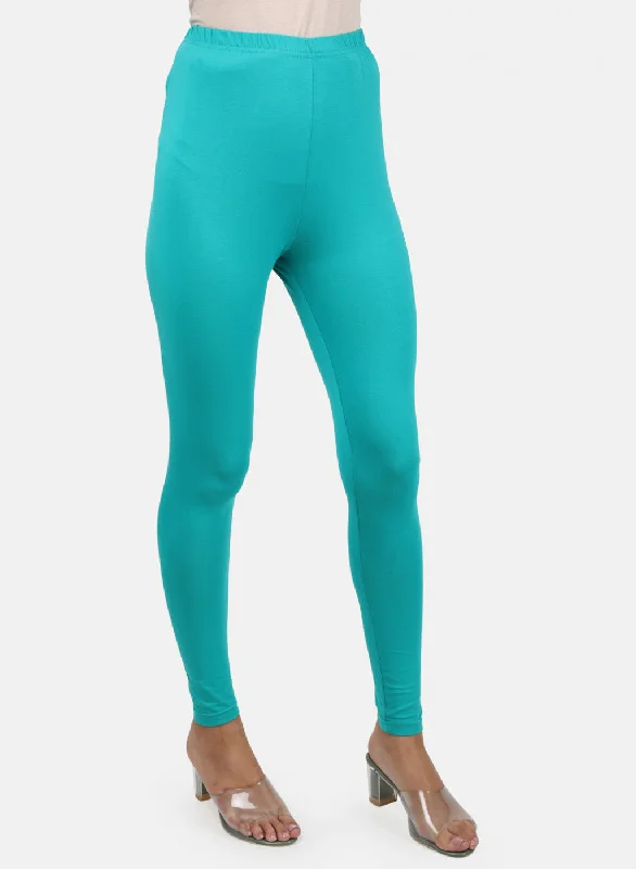 Womens Blue Plain Legging