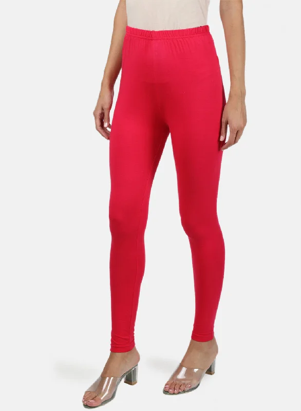 Womens Red Plain Legging