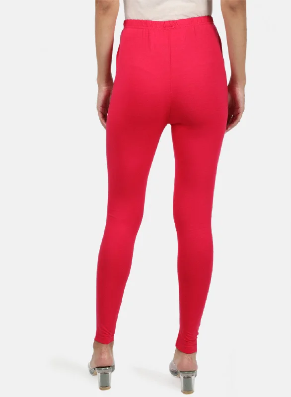 Womens Red Plain Legging