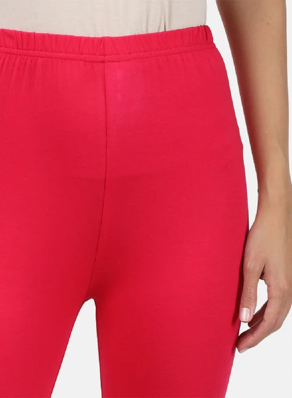 Womens Red Plain Legging